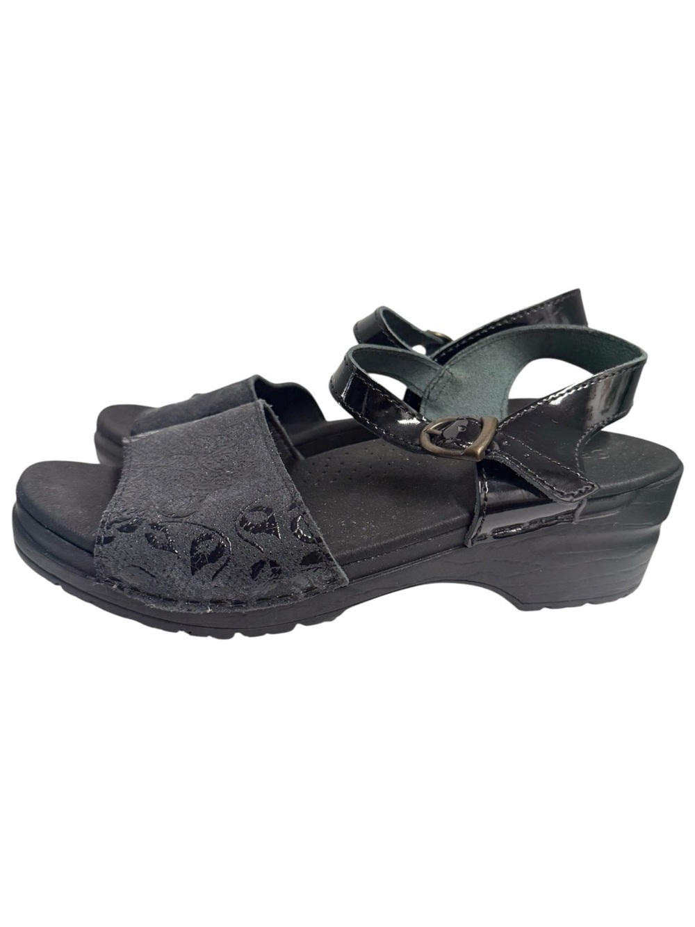 Sanita Black Comfort Clog Sandals Sz 39